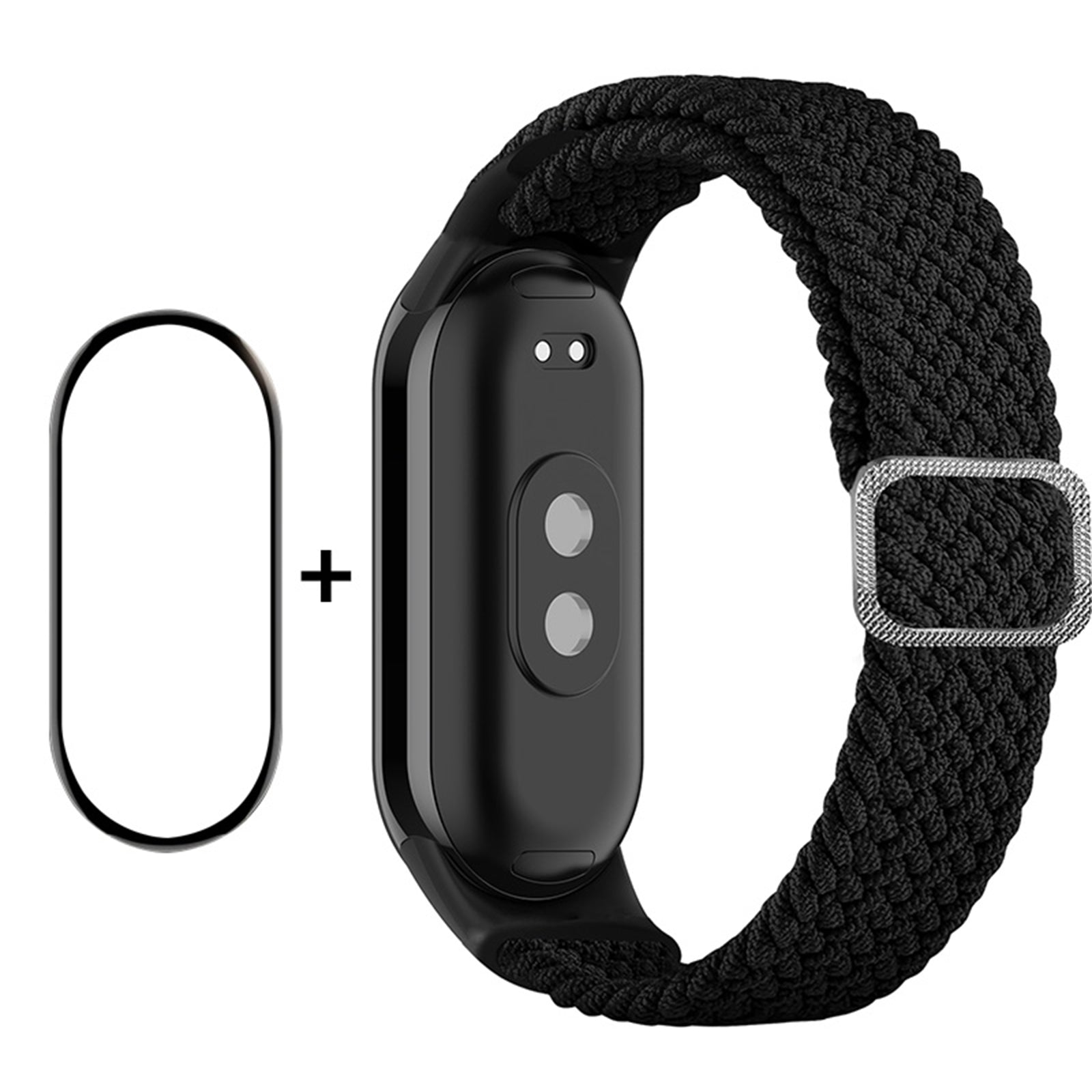 ENKAY HAT-PRINCE For Xiaomi Smart Band 8 Elastic Watch Band Nylon Braided Wrist Strap Set with PMMA Screen Protector ENKAY HAT-PRINCE For Xiaomi Smart Band 8 Elastic Watch Band Nylon Braided Wrist Strap Set with PMMA Screen Protector